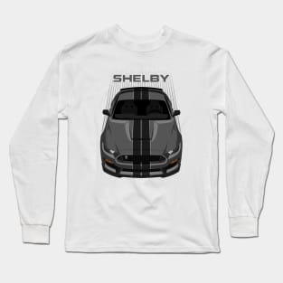 Ford Mustang Shelby GT350 2015 - 2020 - Magnetic Grey - Black Stripes Long Sleeve T-Shirt